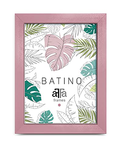 aFFa frames, Batino, Bilderrahmen aus Holz, hell, rechteckig, mit Acrylglasfront, HDF-Hintergrund, rosa, 15x21 cm von aFFa frames