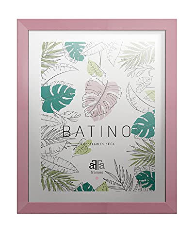 aFFa frames, Batino, Bilderrahmen aus Holz, hell, rechteckig, mit Acrylglasfront, HDF-Hintergrund, rosa, 24x30 cm von aFFa frames