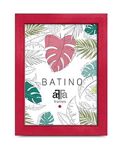 aFFa frames, Batino, Bilderrahmen aus Holz, hell, rechteckig, mit Acrylglasfront, HDF-Hintergrund, rot, 10x15 cm von aFFa frames