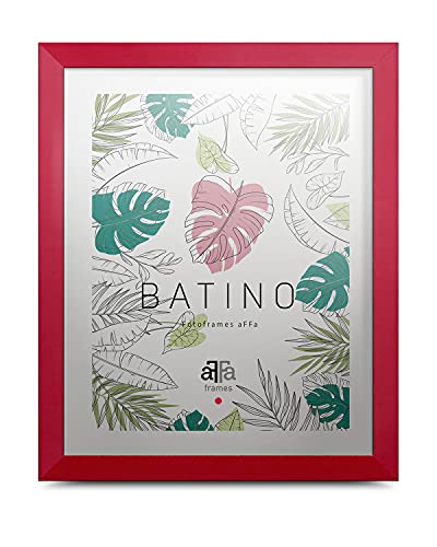 aFFa frames, Batino, Bilderrahmen aus Holz, hell, rechteckig, mit Acrylglasfront, HDF-Hintergrund, rot, 24x30 cm von aFFa frames