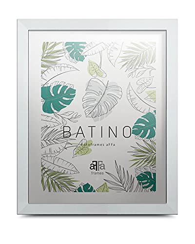 aFFa frames, Batino, Bilderrahmen aus Holz, hell, rechteckig, mit Acrylglasfront, HDF-Hintergrund, weiß, A4, 21x29,7cm von aFFa frames
