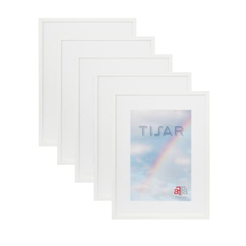aFFa frames, Tisar, 5er Set Bilderrahmen aus Holz, Hell, Rechteckig, Mit Acrylglasfront, Weiß, A3, 29,7x42 cm von aFFa frames