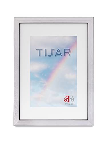 aFFa frames, Tisar, Bilderrahmen aus Holz, Hell, Rechteckig, Mit Acrylglasfront, Silber (02),15x20 cm von aFFa frames