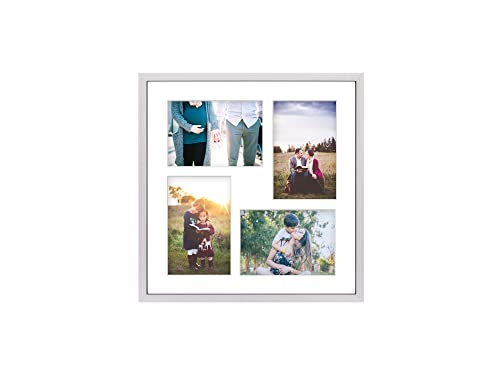 aFFa frames Tisar Bilderrahmen 34x34 cm, holzrahmen photo frame Bilderrahmen Holz, Fotogalerie mit Passepartout, für 4 Fotos 10x15 cm Silber aFFa frames Tisar Bilderrahmen 34x34 cm, holzrahmen photo frame Bilderrahmen Holz, Fotogalerie mit Passepartout, für 4 Fotos 10x15 cm Silber von aFFa frames