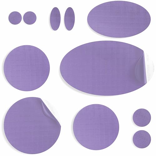 aZengear Reparatur-Patches aus Nylon Selbstklebend | Wasserdichte Patches für Daunenjacken, Zelt, Tasche, Kleidung, Löcher reparieren (11 Stück, Flieder) von aZengear