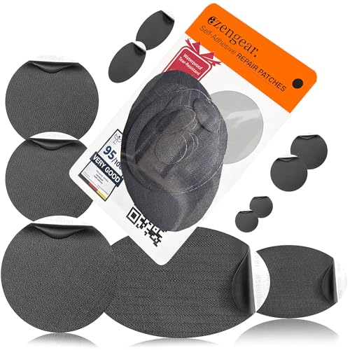 aZengear Reparaturflicken – Wasserdicht, Selbstklebend, Reiß-, Kälte- und Hitzeresistenter Polyesterstoff zur Reparatur von Daunenjacken, Steppjacken, Schneeanzügen, Schuhen, Zelten (Graphit) von aZengear