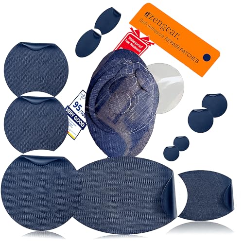 aZengear Reparaturflicken – Wasserdicht, Selbstklebend, Reiß-, Kälte- und Hitzeresistenter Polyesterstoff zur Reparatur von Daunenjacken, Steppjacken, Schneeanzügen, Schuhen, Zelten (Marineblau) von aZengear