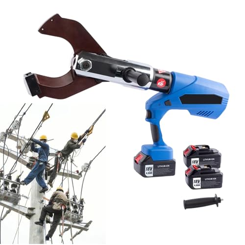 aallwwsso Akku-hydraulischer-Kabelschneider für Kupfer- und Aluminiumkabel (Cu/Al) bis ∅ 85/105/120 mm, 120/160 kN, Kofferset mit 2 Li-Ion-Akkus (18V / 4.0Ah) Schneidzange, Kabelschere,EZ-85C von aallwwsso