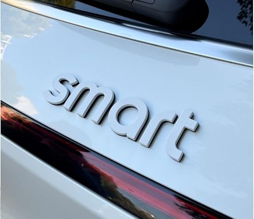 Logo Auto Emblem für Smart forfour fortwo, Abzeichen Logo Buchstaben Wort Emblem Aufkleber, Zeichen Emblem Logo Abzeichen Sticker Abziehbilder,C White von abrupt