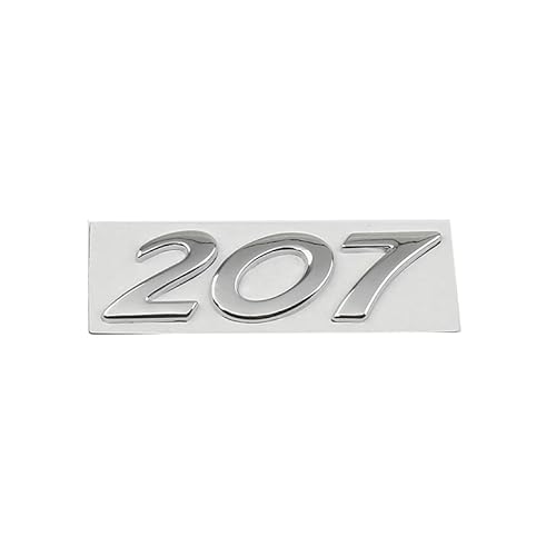 abrupt Logo Auto Emblem für Peugeot 206 207, Abzeichen Logo Buchstaben Wort Emblem Aufkleber, Zeichen Emblem Logo Abzeichen Sticker Abziehbilder,B Silver von abrupt
