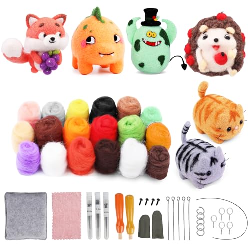 absolove Filzset Nadelfilz Set, 6er WollFilze Starterset für Anfänger,Tiere Kinder Nadelfilzmatte und DIY-Tierherstellung Nadelfilzwerkzeugen mit Filzanleitung,Filzwerkzeugen für Geburtstagsgeschenk absolove Filzset Nadelfilz Set, 6er WollFilze Starterset für Anfänger,Tiere Kinder Nadelfilzmatte und DIY-Tierherstellung Nadelfilzwerkzeugen mit Filzanleitung,Filzwerkzeugen für Geburtstagsgeschenk von absolove