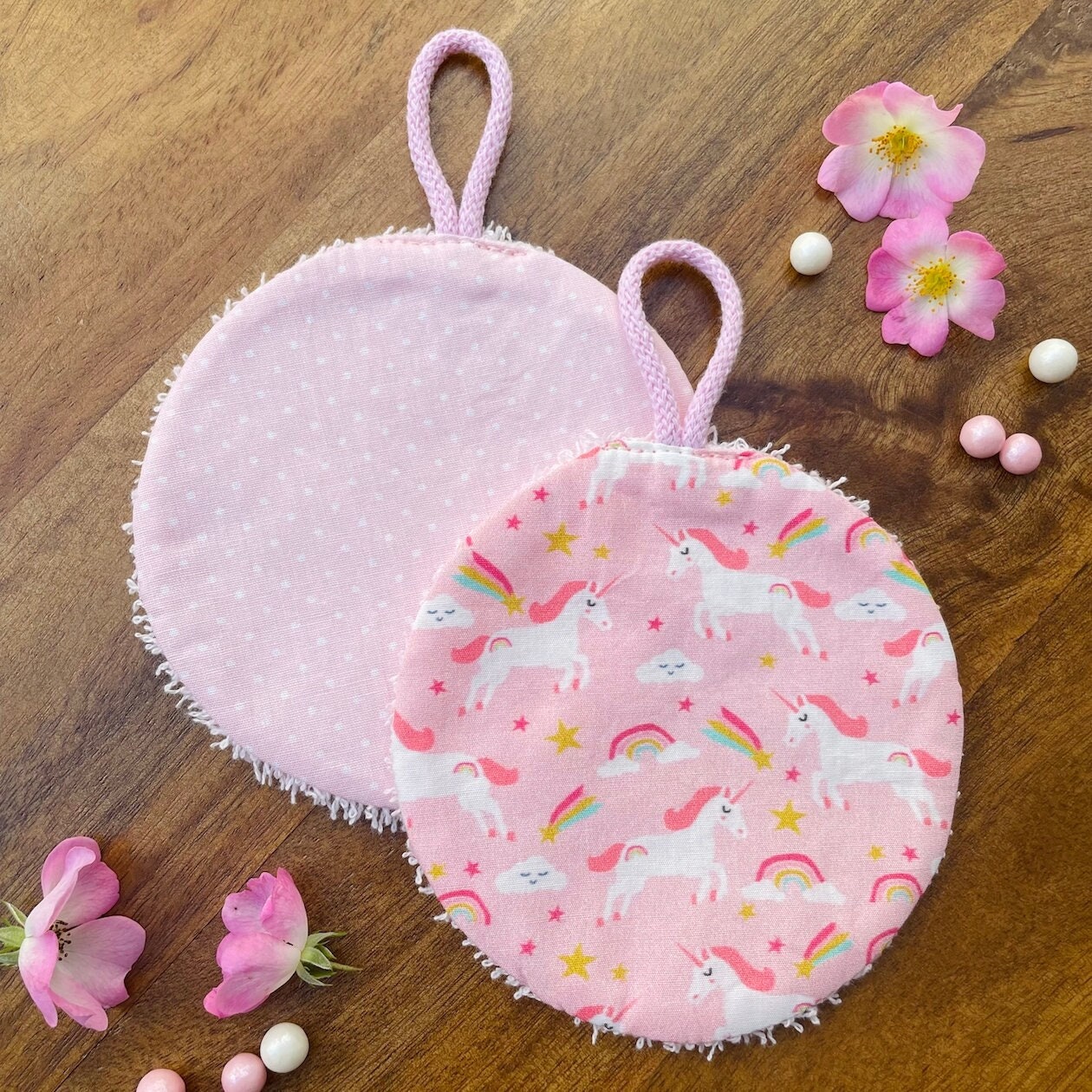 Einhorn 2-Er Set Große Xl Kosmetik Pads/Waschläppchen Einhorn 2-Er Set Große Xl Kosmetik Pads/Waschläppchen von acawi