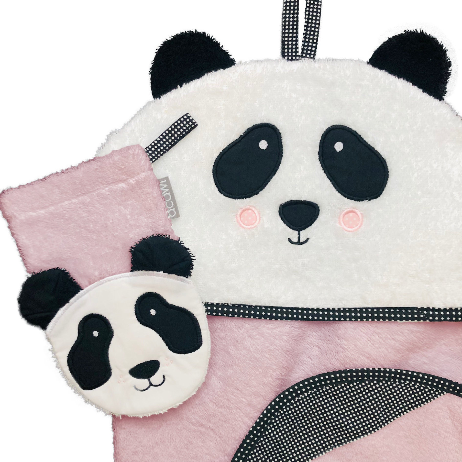 Panda Rosa - Set Kapuzenbadetuch & Wasch- Spielhandschuh Wahlweise Mit Eingesticktem Namen Panda Rosa - Set Kapuzenbadetuch & Wasch- Spielhandschuh Wahlweise Mit Eingesticktem Namen von acawi
