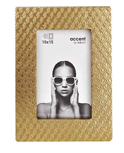 accent by nielsen Bilderrahmen, 10 x 15 cm, Holz, Gold, Fotorahmen zum Auftstellen im Hoch- & Querformat, Echtglas, Dorato accent by nielsen Bilderrahmen, 10 x 15 cm, Holz, Gold, Fotorahmen zum Auftstellen im Hoch- & Querformat, Echtglas, Dorato von accent by nielsen