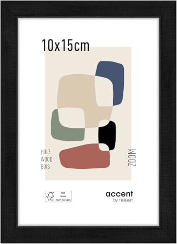accent by nielsen Bilderrahmen, 10 x 15 cm, Holz, Schwarz, Fotorahmen zum Auftstellen und Aufhängen im Hoch- & Querformat, Echtglas, Zoom accent by nielsen Bilderrahmen, 10 x 15 cm, Holz, Schwarz, Fotorahmen zum Auftstellen und Aufhängen im Hoch- & Querformat, Echtglas, Zoom von accent by nielsen