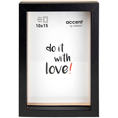 accent by nielsen Bilderrahmen, 10 x 15 cm, Holz, Schwarz/Eiche, Fotorahmen zum Auftstellen und Aufhängen im Hoch- & Querformat, Echtglas, Epic accent by nielsen Bilderrahmen, 10 x 15 cm, Holz, Schwarz/Eiche, Fotorahmen zum Auftstellen und Aufhängen im Hoch- & Querformat, Echtglas, Epic von accent by nielsen