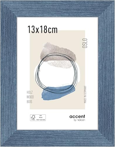 accent by nielsen Bilderrahmen, 13 x 18 cm, Holz, Blau, Fotorahmen zum Auftstellen und Aufhängen im Hoch- & Querformat, Echtglas, Oslo accent by nielsen Bilderrahmen, 13 x 18 cm, Holz, Blau, Fotorahmen zum Auftstellen und Aufhängen im Hoch- & Querformat, Echtglas, Oslo von accent by nielsen