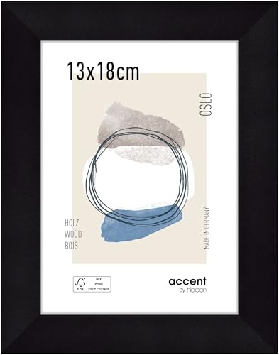 accent by nielsen Bilderrahmen, 13 x 18 cm, Holz, Schwarz, Fotorahmen zum Auftstellen und Aufhängen im Hoch- & Querformat, Echtglas, Oslo accent by nielsen Bilderrahmen, 13 x 18 cm, Holz, Schwarz, Fotorahmen zum Auftstellen und Aufhängen im Hoch- & Querformat, Echtglas, Oslo von accent by nielsen