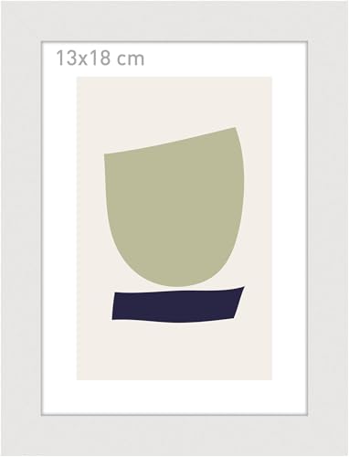 accent by nielsen Bilderrahmen, 13 x 18 cm, Holz, Weiß, Fotorahmen zum Auftstellen und Aufhängen im Hoch- & Querformat, Echtglas, Velino von accent by nielsen