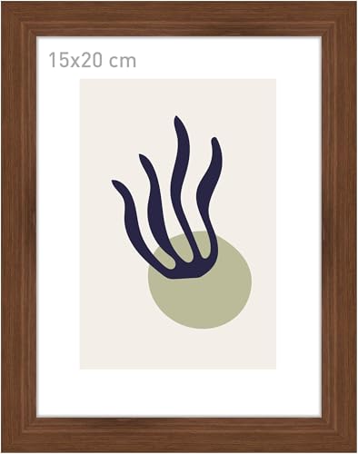accent by nielsen Bilderrahmen, 15 x 20 cm, Holz, Walnuss, Posterrahmen zum Auftstellen und Aufhängen im Hoch- & Querformat, Echtglas, Velino von accent by nielsen