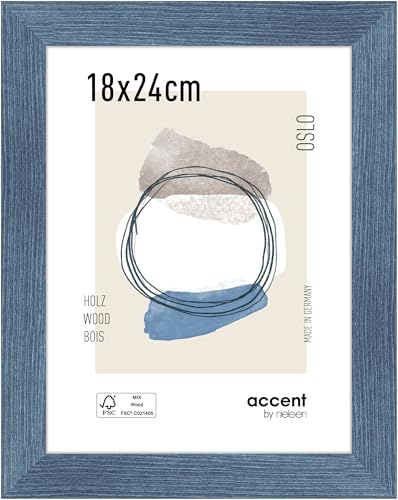accent by nielsen Bilderrahmen, 18 x 24 cm, Holz, Blau, Fotorahmen zum Auftstellen und Aufhängen im Hoch- & Querformat, Echtglas, Oslo accent by nielsen Bilderrahmen, 18 x 24 cm, Holz, Blau, Fotorahmen zum Auftstellen und Aufhängen im Hoch- & Querformat, Echtglas, Oslo von accent by nielsen