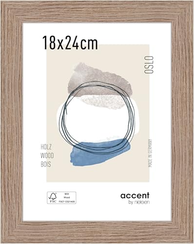 accent by nielsen Bilderrahmen, 18 x 24 cm, Holz, Eiche, Fotorahmen zum Auftstellen und Aufhängen im Hoch- & Querformat, Echtglas, Oslo accent by nielsen Bilderrahmen, 18 x 24 cm, Holz, Eiche, Fotorahmen zum Auftstellen und Aufhängen im Hoch- & Querformat, Echtglas, Oslo von accent by nielsen