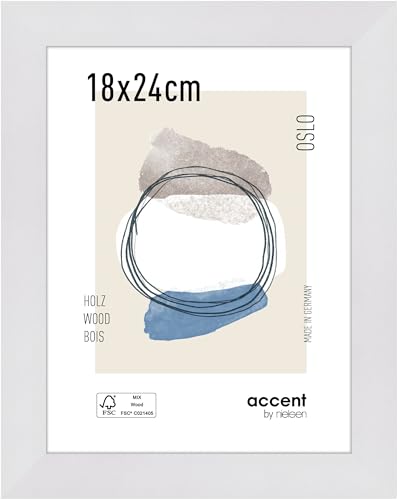 accent by nielsen Bilderrahmen, 18 x 24 cm, Holz, Weiß, Fotorahmen zum Auftstellen und Aufhängen im Hoch- & Querformat, Echtglas, Oslo accent by nielsen Bilderrahmen, 18 x 24 cm, Holz, Weiß, Fotorahmen zum Auftstellen und Aufhängen im Hoch- & Querformat, Echtglas, Oslo von accent by nielsen