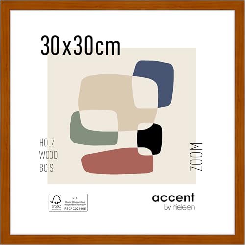 accent by nielsen Bilderrahmen, 30 x 30 cm, Holz, Honig, Rahmen zum Aufhängen im Hoch- & Querformat, Echtglas, Zoom accent by nielsen Bilderrahmen, 30 x 30 cm, Holz, Honig, Rahmen zum Aufhängen im Hoch- & Querformat, Echtglas, Zoom von accent by nielsen
