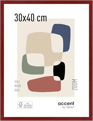 accent by nielsen Bilderrahmen, 30 x 40 cm, Holz, Rot, Fotorahmen zum Aufhängen im Hoch- & Querformat, Echtglas, Zoom accent by nielsen Bilderrahmen, 30 x 40 cm, Holz, Rot, Fotorahmen zum Aufhängen im Hoch- & Querformat, Echtglas, Zoom von accent by nielsen