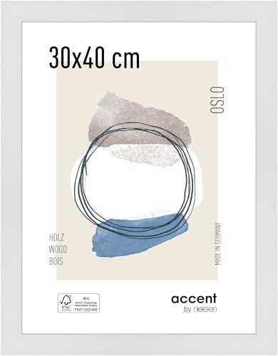 accent by nielsen Bilderrahmen, 30 x 40 cm, Holz, Weiß, Fotorahmen zum Aufhängen im Hoch- & Querformat, Echtglas, Oslo accent by nielsen Bilderrahmen, 30 x 40 cm, Holz, Weiß, Fotorahmen zum Aufhängen im Hoch- & Querformat, Echtglas, Oslo von accent by nielsen