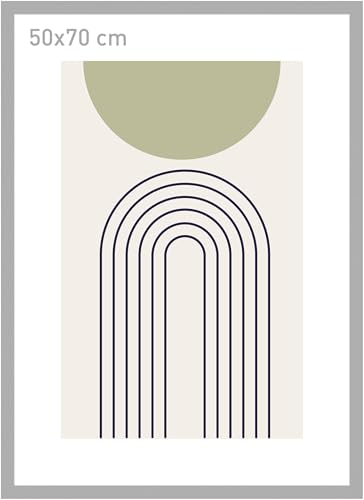 accent by nielsen Bilderrahmen, 50 x 70 cm, Holz, Silber, Posterrahmen zum Aufhängen im Hoch- & Querformat, Echtglas, Velino von accent by nielsen
