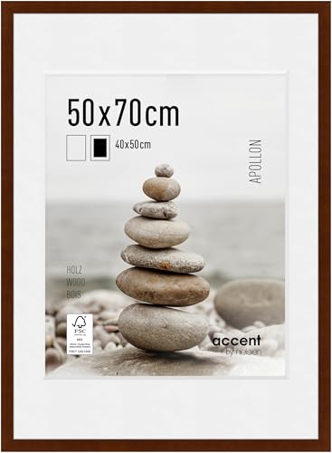 accent by nielsen Bilderrahmen mit Passepartout, 50 x 70 cm, Holz, Wengé, Posterrahmen zum Aufhängen im Hoch- & Querformat, Echtglas, Apollon accent by nielsen Bilderrahmen mit Passepartout, 50 x 70 cm, Holz, Wengé, Posterrahmen zum Aufhängen im Hoch- & Querformat, Echtglas, Apollon von accent by nielsen