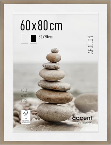 accent by nielsen Bilderrahmen mit Passepartout, 60 x 80 cm, Holz, Silber, Posterrahmen zum Aufhängen im Hoch- & Querformat, Echtglas, Apollon accent by nielsen Bilderrahmen mit Passepartout, 60 x 80 cm, Holz, Silber, Posterrahmen zum Aufhängen im Hoch- & Querformat, Echtglas, Apollon von accent by nielsen