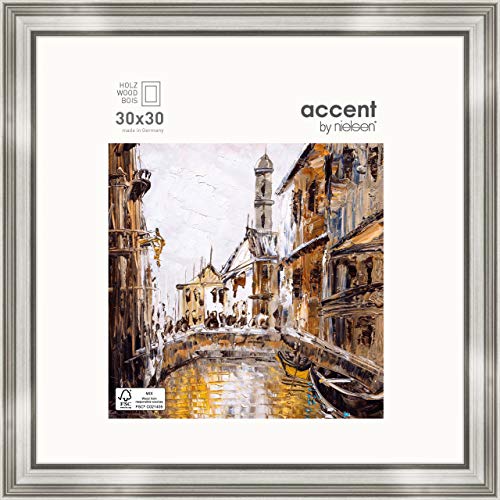 accent by nielsen Holz Bilderrahmen Antigo, 30x30 cm, Silber von accent by nielsen