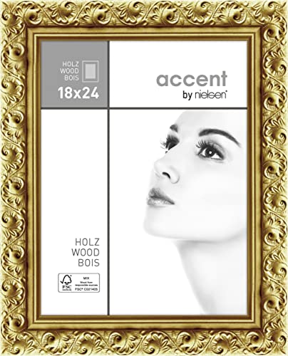 accent by nielsen Holz Bilderrahmen Arabesque, 18x24 cm, Gold von accent by nielsen
