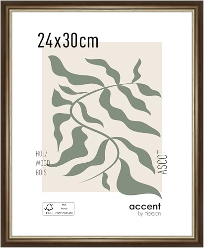 accent by nielsen Bilderrahmen, 24 x 30 cm, Holz, Braun, Rahmen zum Aufhängen im Hoch- & Querformat, Echtglas, Ascot accent by nielsen Bilderrahmen, 24 x 30 cm, Holz, Braun, Rahmen zum Aufhängen im Hoch- & Querformat, Echtglas, Ascot von accent by nielsen