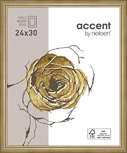 accent by nielsen Holz Bilderrahmen Ascot, 24x30 cm, Gold von accent by nielsen