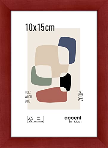 accent by nielsen Holz Bilderrahmen Zoom, 10x15 cm, Rot von accent by nielsen