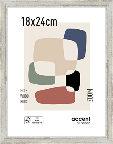accent by nielsen Holz Bilderrahmen Zoom, 18x24 cm, Silber von accent by nielsen