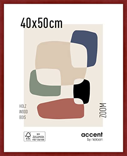 accent by nielsen Holz Bilderrahmen Zoom, 40x50 cm, Rot von accent by nielsen
