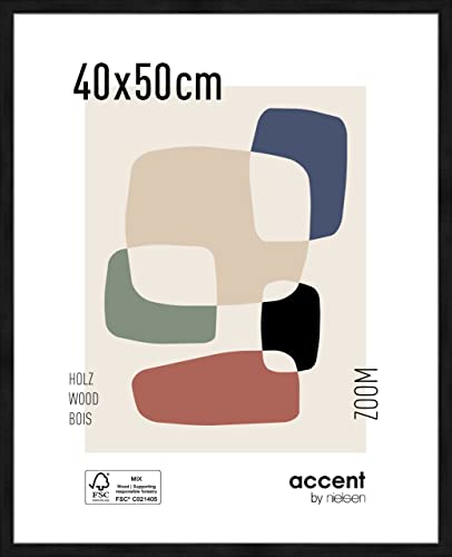 accent by nielsen Holz Bilderrahmen Zoom, 40x50 cm, Schwarz von accent by nielsen