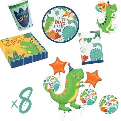 Komplettes Geburtstagsset, Dinosaurier, 54-teilig von achats-en-nord.com