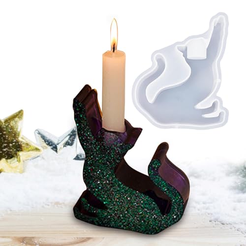 acime Harz-Kerzenhalter-Form, Kerzenständer-Silikonform | Silikonformen in Katzenform zur Herstellung von Kerzenständern,Leicht zu lösende Gießformen aus Silikonharz für die Herstellung von von acime