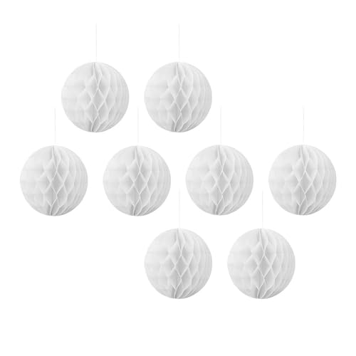 Activesale 8 Stück 7,6 cm Wabenbälle Partydekorationen hängende Blumenkugeln Decke Papier Pom Pom Ornamente für Hochzeiten, Geburtstagsfeiern, Weihnachten (weiß) von activesale