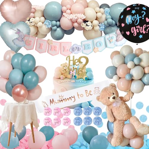 Gender Reveal Party Deko, Boy or Girl Ballon, Babyparty Deko Mädchen Oder Junge, Baby Shower Deko, Baby Party Dekoration, Baby Deko, Konfetti Rosa Blau Offenbaren für Geschlecht Verkünden Gender Reveal Party Deko, Boy or Girl Ballon, Babyparty Deko Mädchen Oder Junge, Baby Shower Deko, Baby Party Dekoration, Baby Deko, Konfetti Rosa Blau Offenbaren für Geschlecht Verkünden von adaziau