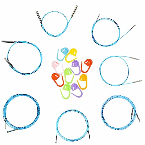 addi Bundle: Click Spitze Ersatz Kordel Sets + 10 artsiga Crafts Maschenmarkierer, Nylon, Multiple-Lengths von addi