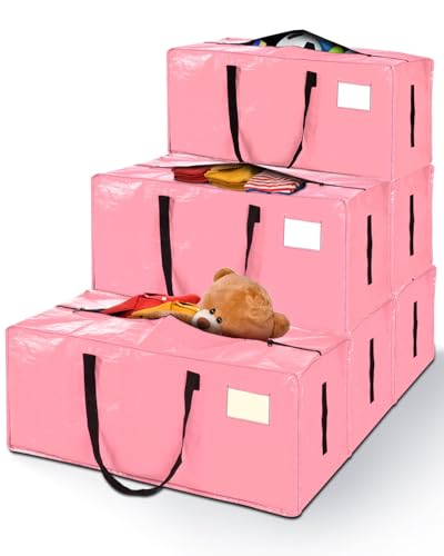 AdeaBag Extra große Umzugstaschen, robuste Packtaschen mit Reißverschlüssen und Griffen für platzsparende Aufbewahrung von Kleidung, College-Essentials, Reisen, Rosa, 6 Stück AdeaBag Extra große Umzugstaschen, robuste Packtaschen mit Reißverschlüssen und Griffen für platzsparende Aufbewahrung von Kleidung, College-Essentials, Reisen, Rosa, 6 Stück von adeabag