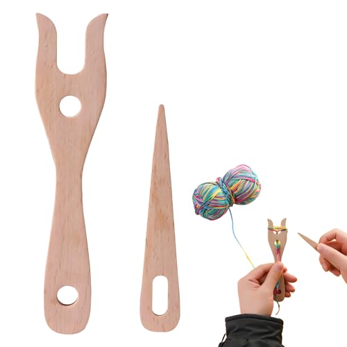 2 Stück Strickgabel,Strickgabel Für Kinder,Strickmaschine,Stricken für Kinder,Kinder Gabel,Holzgabeln,Strick Pferd. von afhgdjr