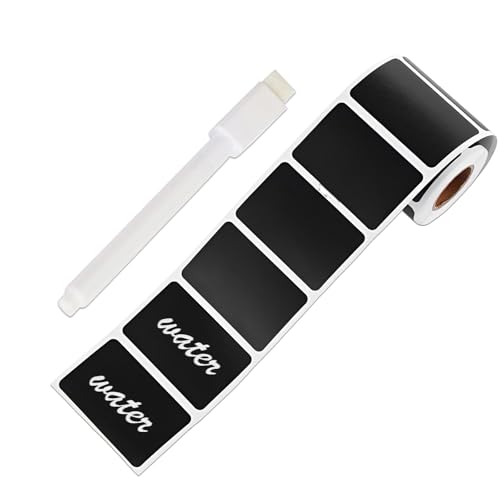 300 Pcs Tafelfolie Selbstklebend Etiketten Selbstklebend Tafel-Aufkleber, Wasserdichte Etiketten selbstklebend mit Stift für Gewürzgläser, Marmelade usw 6x4cm(Rechteckig) von afhgdjr