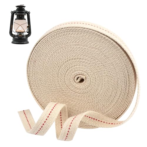 Docht für Öllampen,10 m x 13 mm Flachdocht,Öllampe Docht,Glasfaserdocht,Baumwolle ÖLlampendocht,Stabile Flamme, Lange Brenndauer,für ÖLlampen Petroleumlampe Kerosin Lampe Laterne von afhgdjr